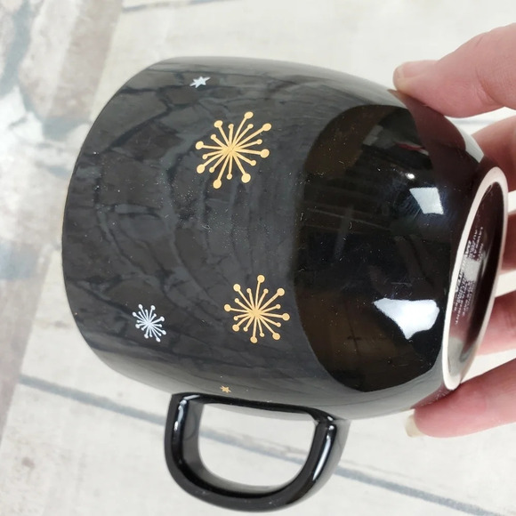 2/$25 David's Tea  Joy Inside Oversized Winter Coffee Mug Black Gold - Picture 9 of 12